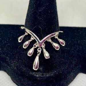 Lucy Q sterling silver Teardrop Dangle Ring